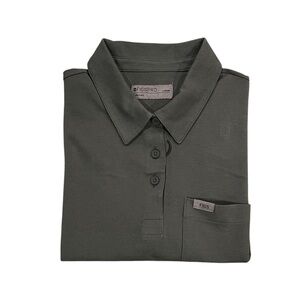 Figs FIGSPRO Women’s Short-Sleeve Pique Scrub Polo Gray/Green Size Large PO 4360